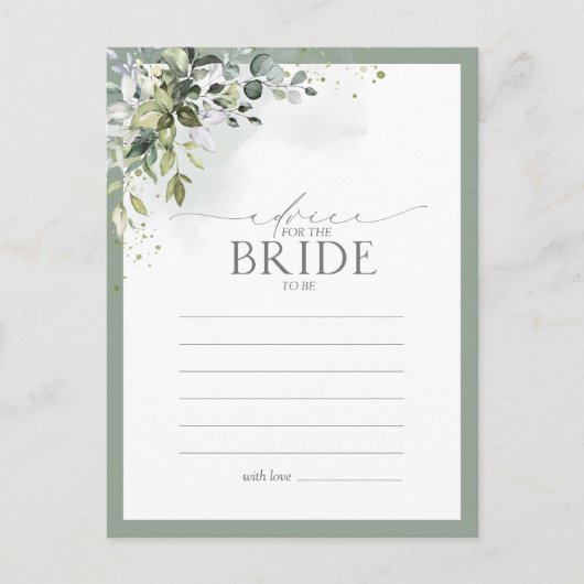 Carte Postale Conseils Floraux en Eucalyptus Bleu Poussiéreux à (Devant)