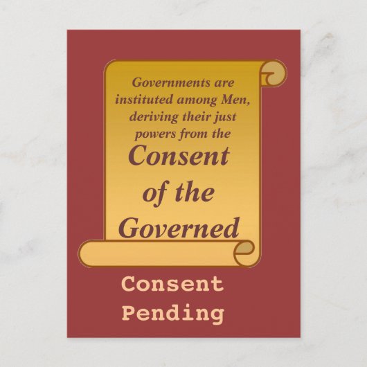 Carte Postale Consentement du Gouvernement (Devant)