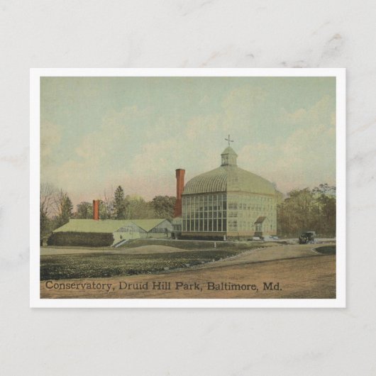 Carte Postale Conservatoire de Baltimore MD Druid Hill Park 1910 (Devant)