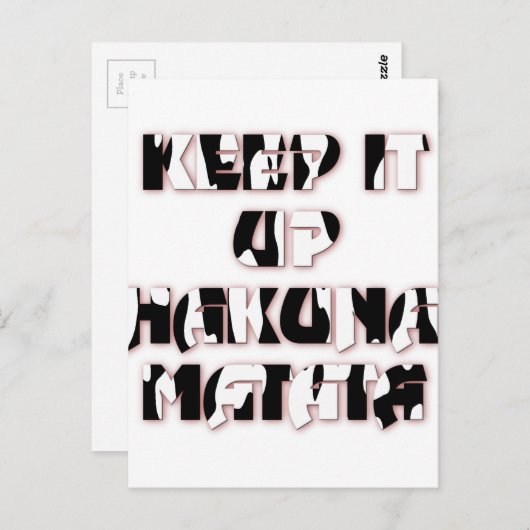 Carte Postale Conserver / Hakuna Matata (Devant / Derrière)