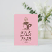 Carte Postale Conserver Le Café Boisson Calme - Rose (Debout devant)