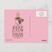 Carte Postale Conserver Le Café Boisson Calme - Rose (Dos)
