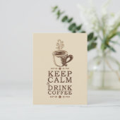 Carte Postale Conserver le calme Boire café - Beije (Debout devant)