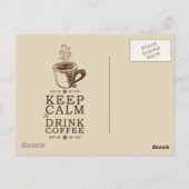 Carte Postale Conserver le calme Boire café - Beije (Dos)