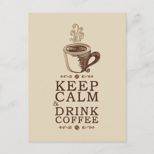 Carte Postale Conserver le calme Boire café - Beije (Devant)