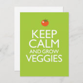 Carte Postale Conserver le calme et augmenter les Légumes (Devant / Derrière)