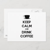 Carte Postale Conserver le calme et boire du café (Devant / Derrière)