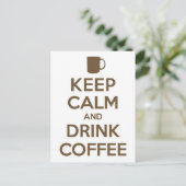 Carte Postale Conserver le calme et boire du café (Debout devant)