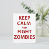 Carte Postale Conserver le calme et combattre les zombies (Debout devant)
