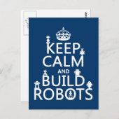 Carte Postale Conserver le calme et construire des robots (dans  (Devant / Derrière)