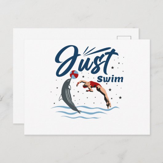 Carte Postale Conserver le calme et la baignade - Conception de (Devant / Derrière)