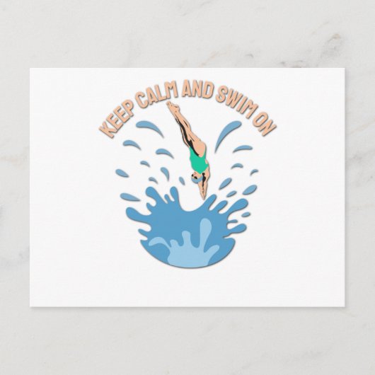 Carte Postale Conserver le calme et la baignade - Conception de (Devant)