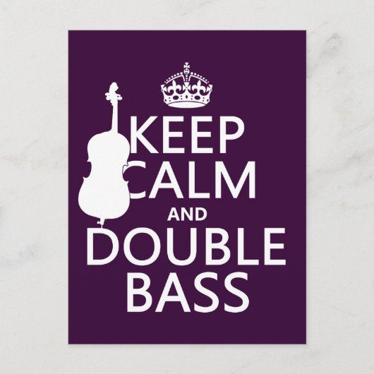 Carte Postale Conserver le calme et la basse double (toute coule (Devant)