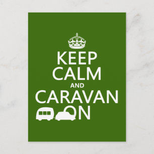 Carte Postale Conserver le calme et la caravane (couleurs person