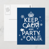 Carte Postale Conserver le calme et la fête (Noël)(n'importe que (Devant / Derrière)