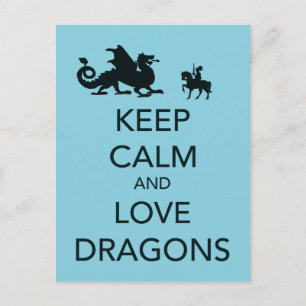 Carte Postale Conserver le calme et l'amour Dragons Impression u