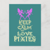 Carte Postale Conserver le calme et l'amour Pixies art design (Devant)