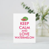 Carte Postale Conserver le calme et l'amour Watermelon Cadeau pe (Debout devant)