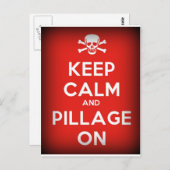 Carte Postale Conserver le calme et le pillage (Devant / Derrière)