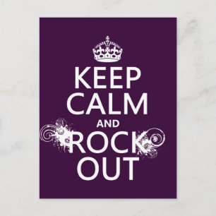 Carte Postale Conserver le calme et le rock out (toute couleur a