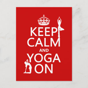 Carte Postale Conserver le calme et le yoga (couleurs de personn