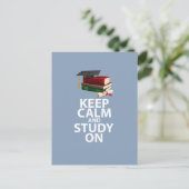 Carte Postale Conserver le calme et l'étude sur l'impression mot (Debout devant)