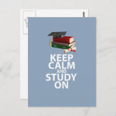 Carte Postale Conserver le calme et l'étude sur l'impression mot (Devant / Derrière)