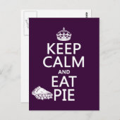 Carte Postale Conserver le calme et manger la tarte (Devant / Derrière)
