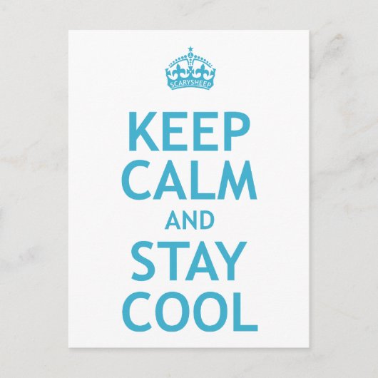 Carte Postale Conserver le calme et rester Cool (Devant)