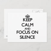 Carte Postale Conserver le calme et se concentrer sur le silence (Devant / Derrière)