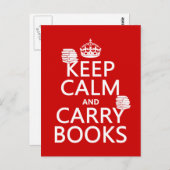 Carte Postale Conserver le calme et transporter des livres (dans (Devant / Derrière)