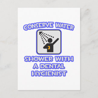 Carte Postale Conserver l'eau .. Douche Avec Hygiéniste Dentaire