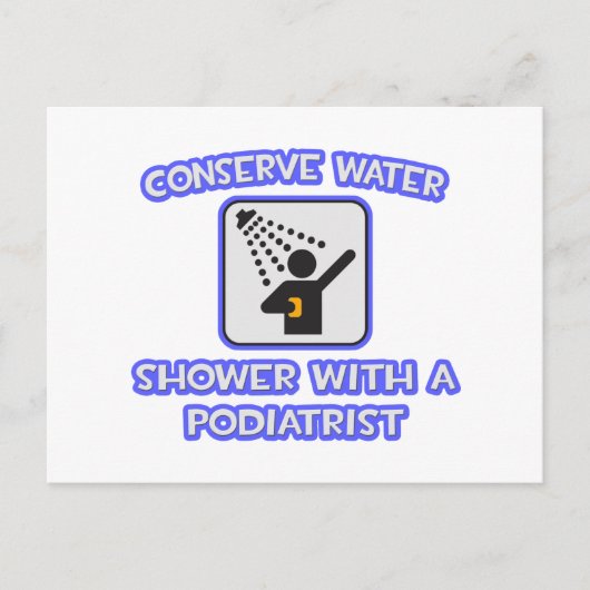 Carte Postale Conserver l'eau .. Douche avec podiatre (Devant)