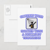 Carte Postale Conserver l'eau .. Douche Avec Technologie Pharmac (Devant / Derrière)