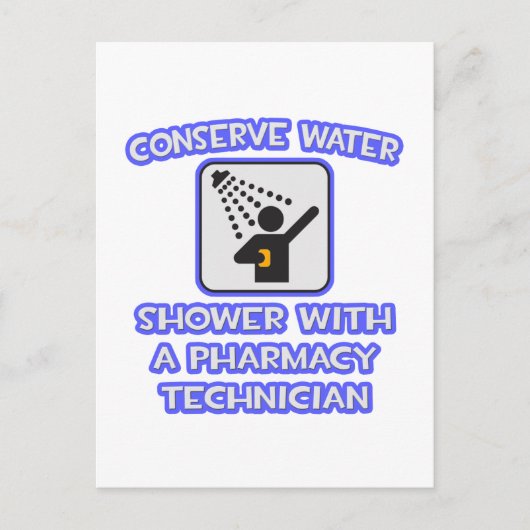 Carte Postale Conserver l'eau .. Douche Avec Technologie Pharmac (Devant)