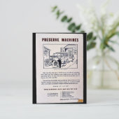 Carte Postale Conserver les machines (Debout devant)