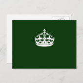 Carte Postale Conserver l'icône de la couronne calme sur le vert (Devant / Derrière)