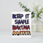 Carte Postale Conserver Simple Hakuna Matata Art Print (Debout devant)