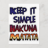 Carte Postale Conserver Simple Hakuna Matata Art Print (Devant)