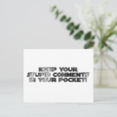 Carte Postale Conserver vos commentaires stupides (Debout devant)