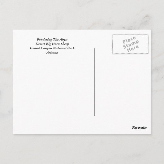 Carte Postale Considérer l'abîme (Dos)