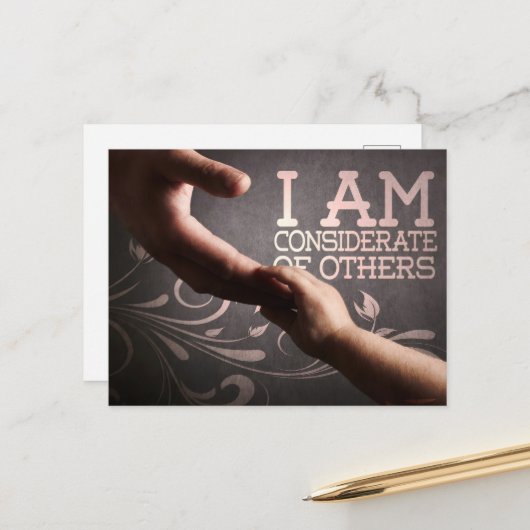 Carte Postale "Considérer les autres" Motivation Affirmation (Devant/Arrière en situation)
