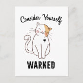 Carte Postale Considérez-vous averti chat mal (Devant)