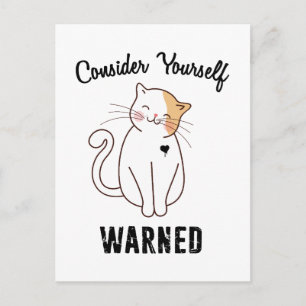 Carte Postale Considérez-vous averti chat mal