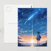 Carte Postale constellation avec étoiles tournantes (Devant / Derrière)