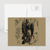 Carte Postale Constellation de la Vierge style gravure Hevelius (Devant / Derrière)