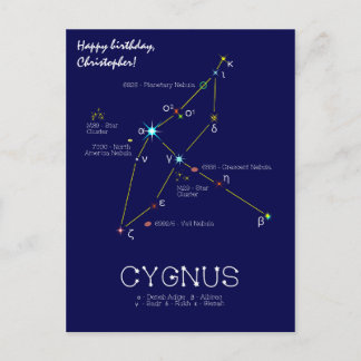 Carte Postale Constellation de l'hémisphère nord Cygne