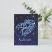 Carte Postale Constellation du cancer et signe zodiaque avec éto (Debout devant)