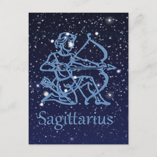 Carte Postale Constellation du Sagittaire & Signe du zodiaque av