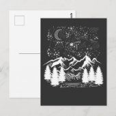 Carte Postale Constellation du zodiaque Étoiles de nuit Montagne (Devant / Derrière)